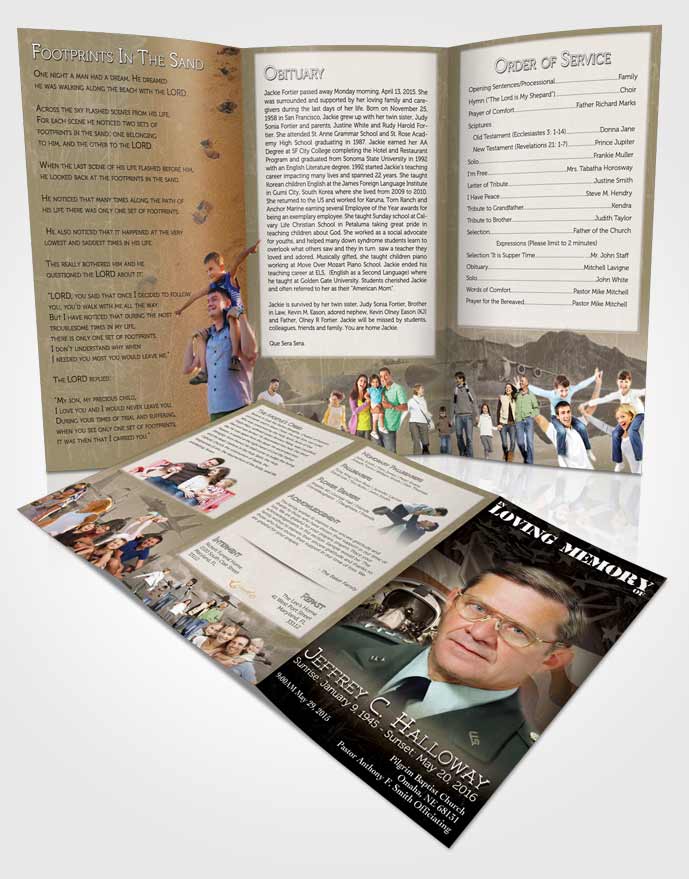 Obituary Template Trifold Brochure Air Force Golden Salute