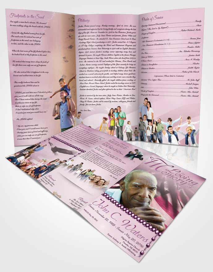 Obituary Template Trifold Brochure American Life Tenderness