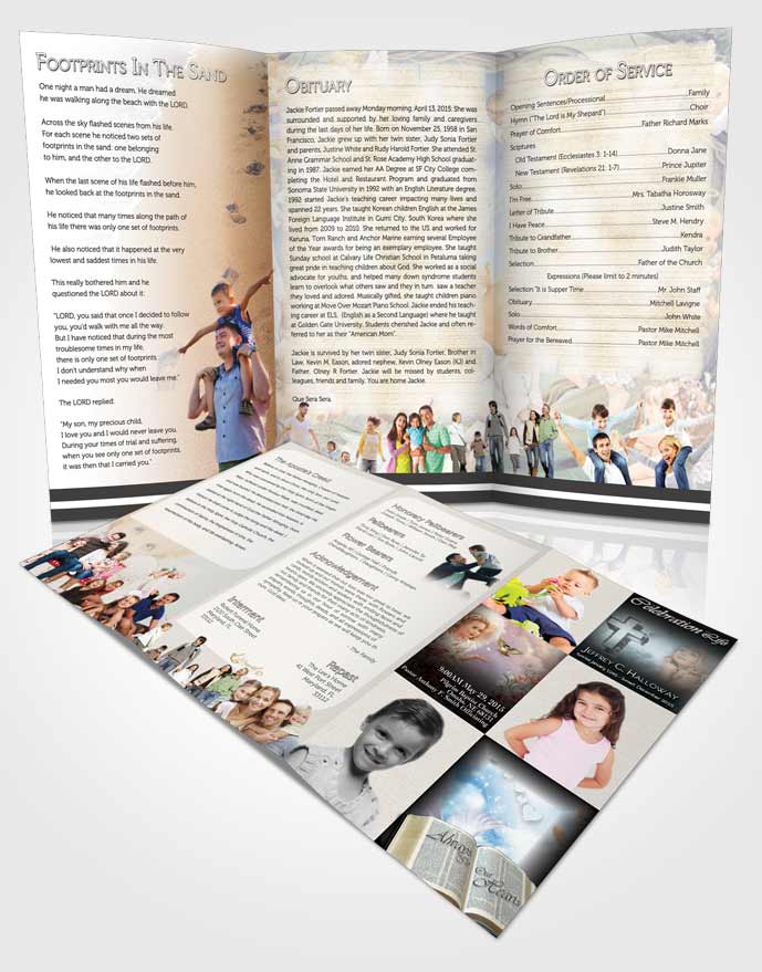 Obituary Template Trifold Brochure Angel Child Love