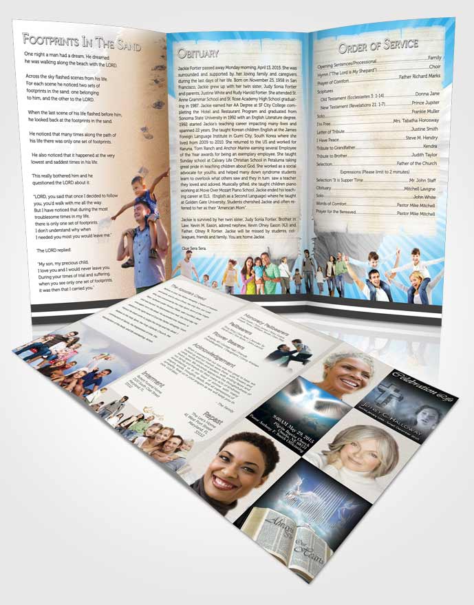 Obituary Template Trifold Brochure Angel in Heaven