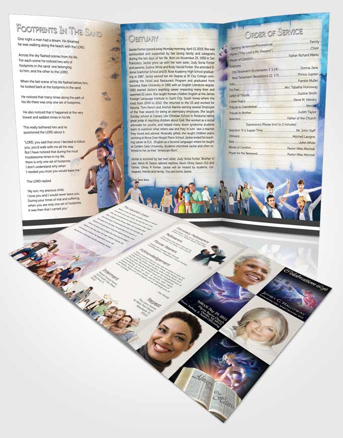 Obituary Template Trifold Brochure Angel in the Sky