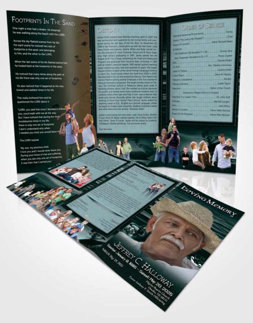 Obituary Template Trifold Brochure Clouds of Water Sports