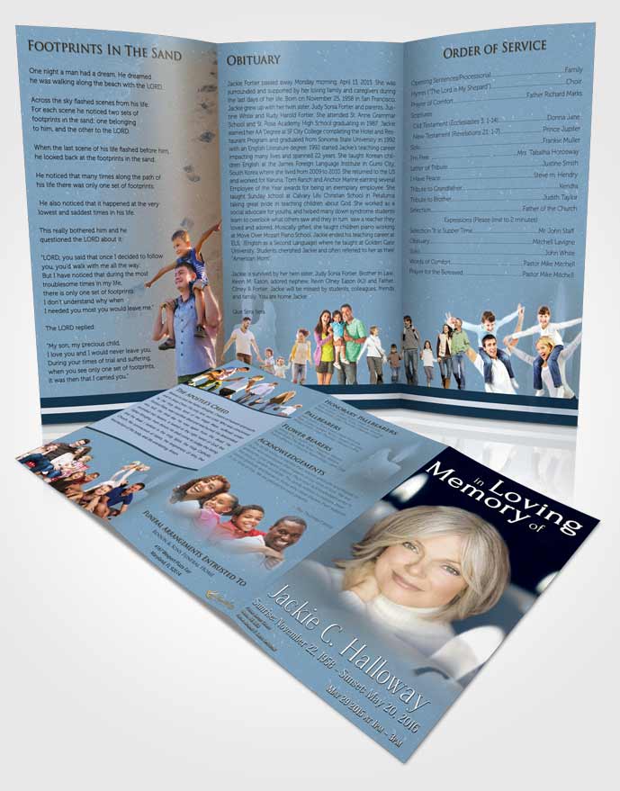Obituary Template Trifold Brochure Deep Love Candles In The Wind