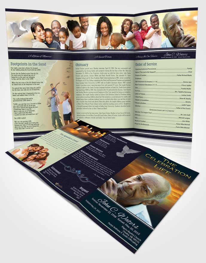 Obituary Template Trifold Brochure Divine Higher Power