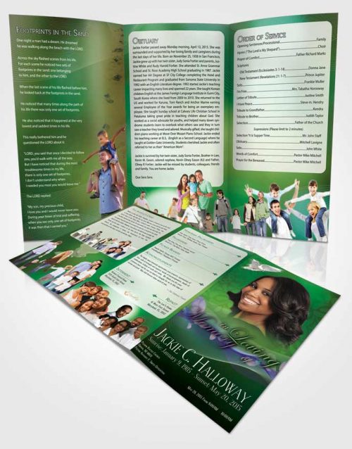 Obituary Template Trifold Brochure Divinity Forest Laughter