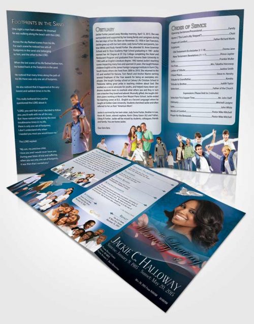 Obituary Template Trifold Brochure Divinity Oceans Desire