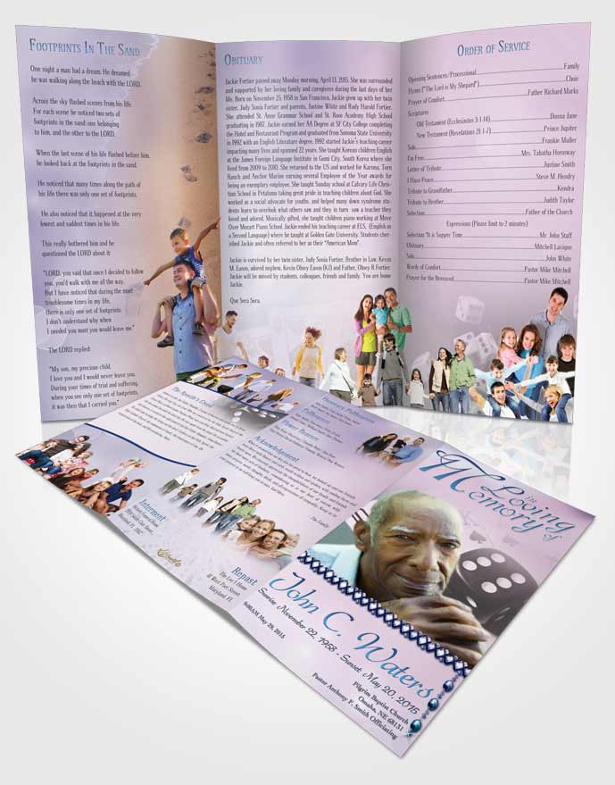 Obituary Template Trifold Brochure Early Morning Double Down