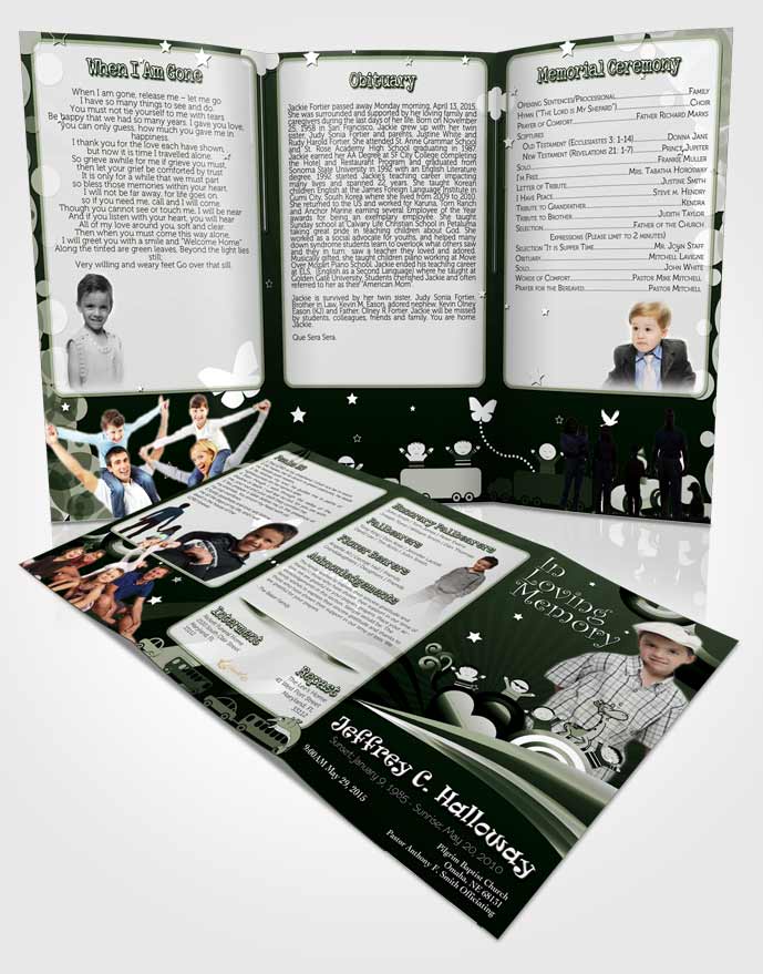 Obituary Template Trifold Brochure Emerald Childs Journey