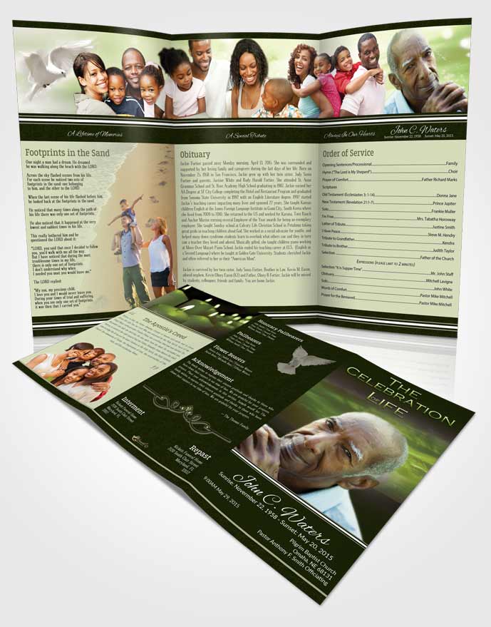 Obituary Template Trifold Brochure Forest Higher Power