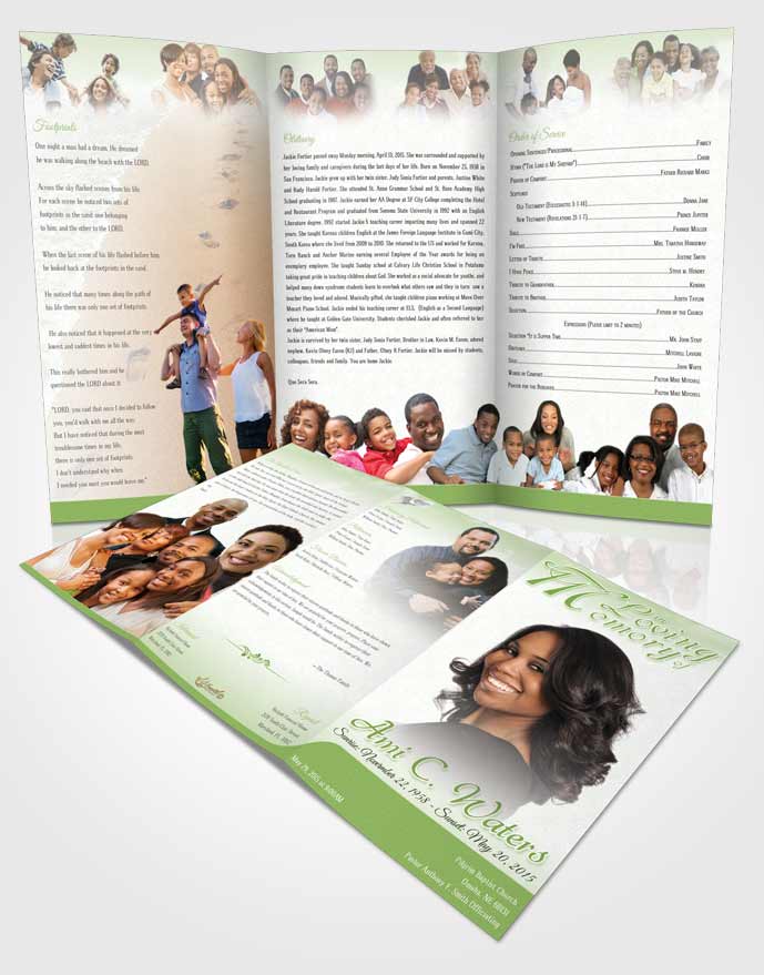 Obituary Template Trifold Brochure Forest Purity