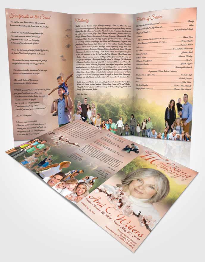 Obituary Template Trifold Brochure Forest River Ruby Desire