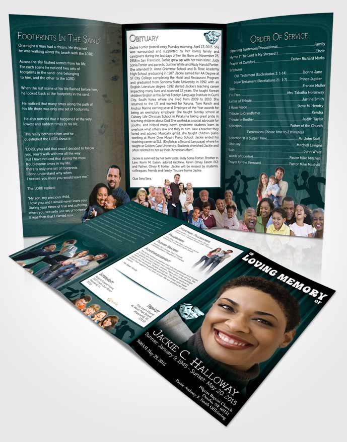 Obituary Template Trifold Brochure Forest Valley Actor