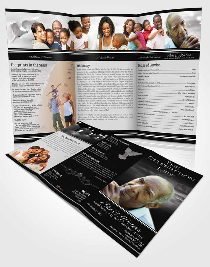 Obituary Template Trifold Brochure Free Higher Power • FuneralParlour