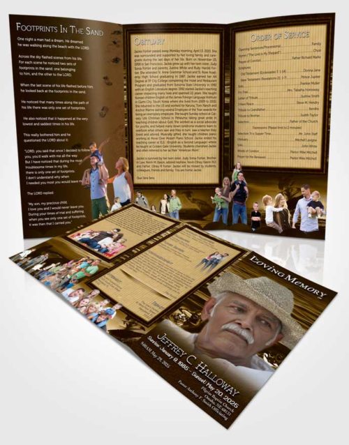 Obituary Template Trifold Brochure Golden Canyon Water Sports