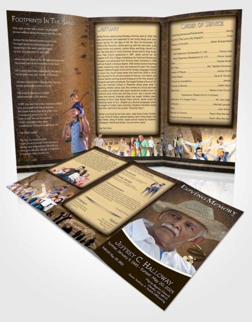 Obituary Template Trifold Brochure Golden Doctor
