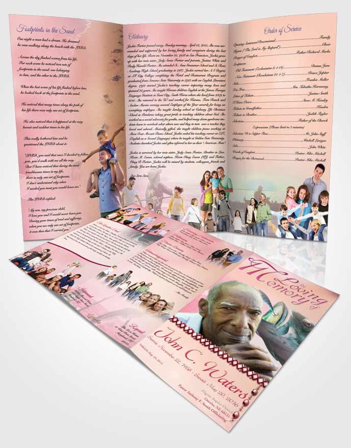 Obituary Template Trifold Brochure Gone Fishing Ruby Dreams