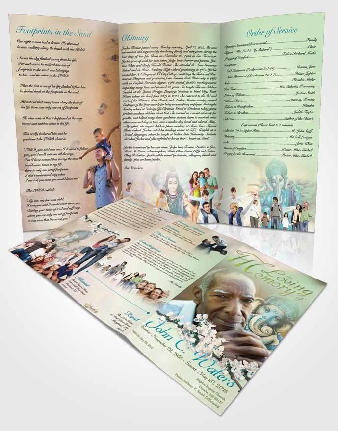Obituary Template Trifold Brochure Hinduism Glory Morning Calm