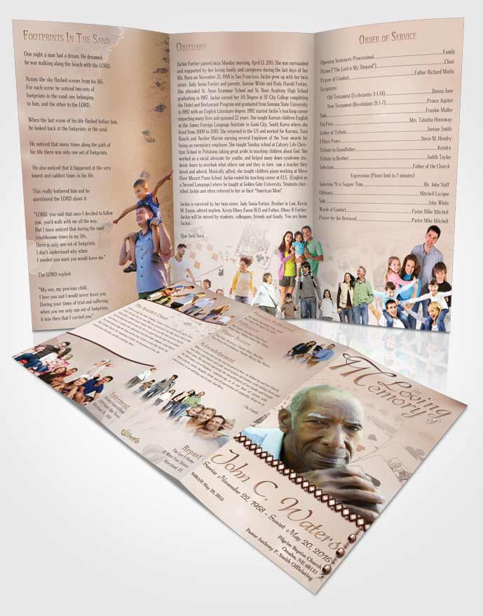 Obituary Template Trifold Brochure Lets Play Golden Cards