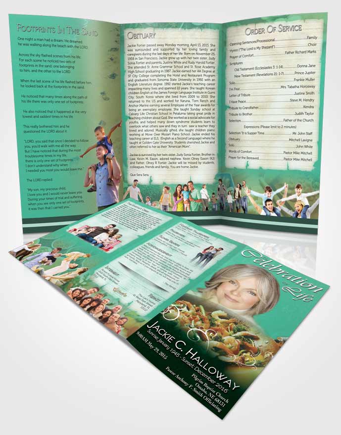 Obituary Template Trifold Brochure Love of Emerald Cooking