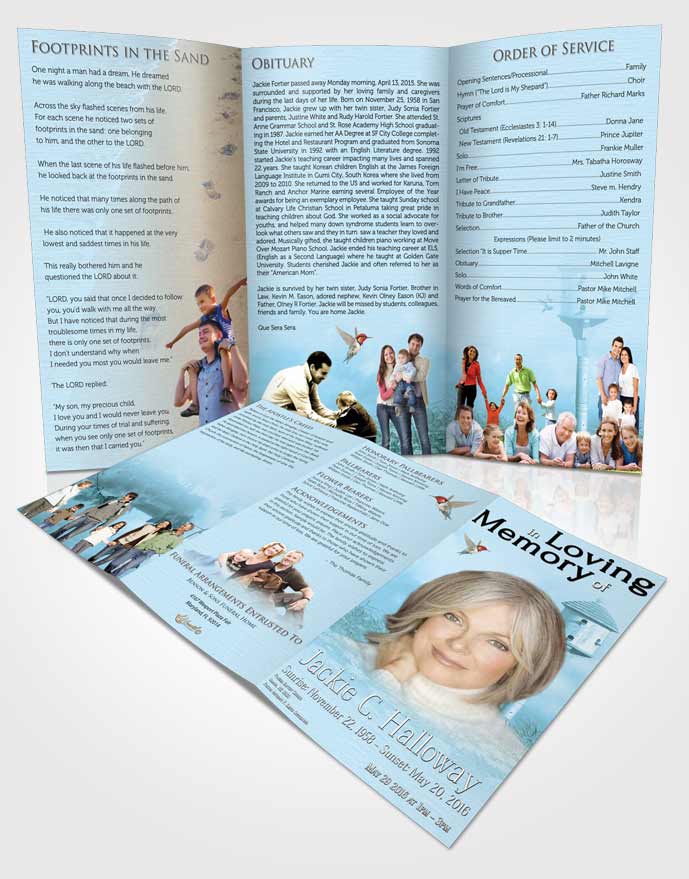 Obituary Template Trifold Brochure Majestic Birds of a Feather