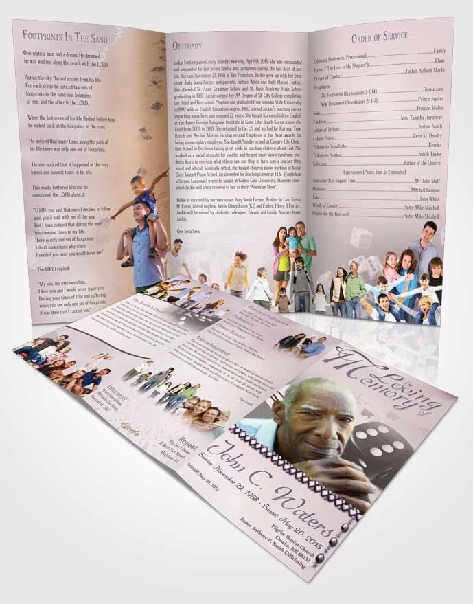 Obituary Template Trifold Brochure Midnight Double Down
