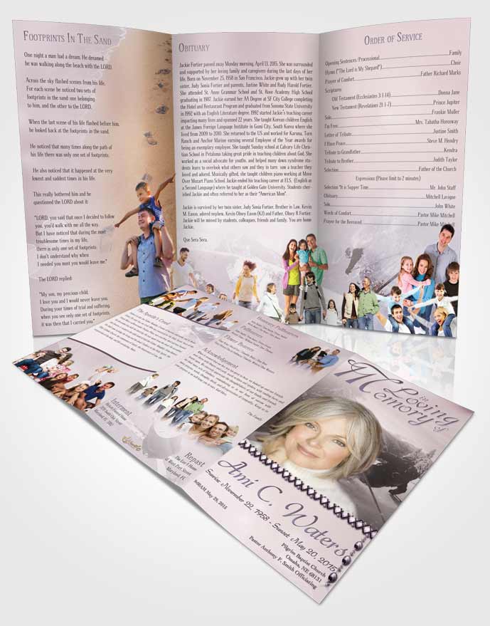 Obituary Template Trifold Brochure Midnight Downhill Skiing