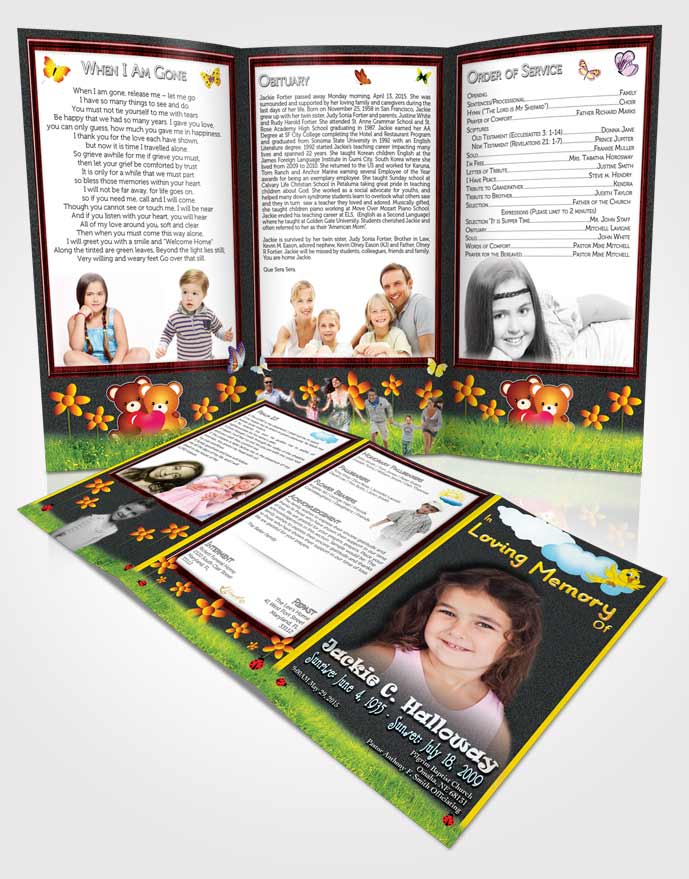Obituary Template Trifold Brochure Moon Childs Dream