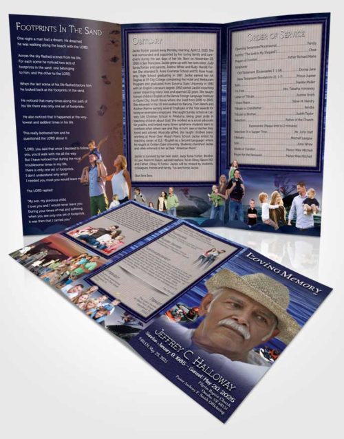 Obituary Template Trifold Brochure Natural Water Sports