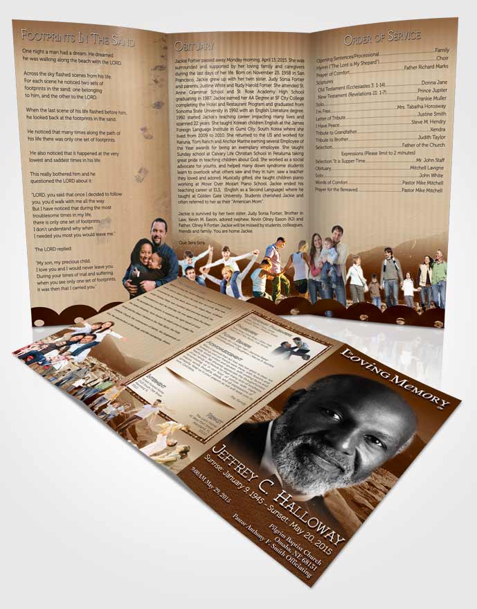 Obituary Template Trifold Brochure Natures Golden Mountain