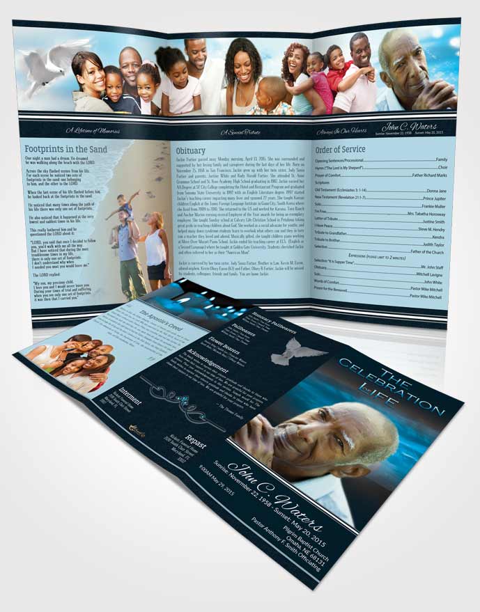Obituary Template Trifold Brochure Oceans Higher Power