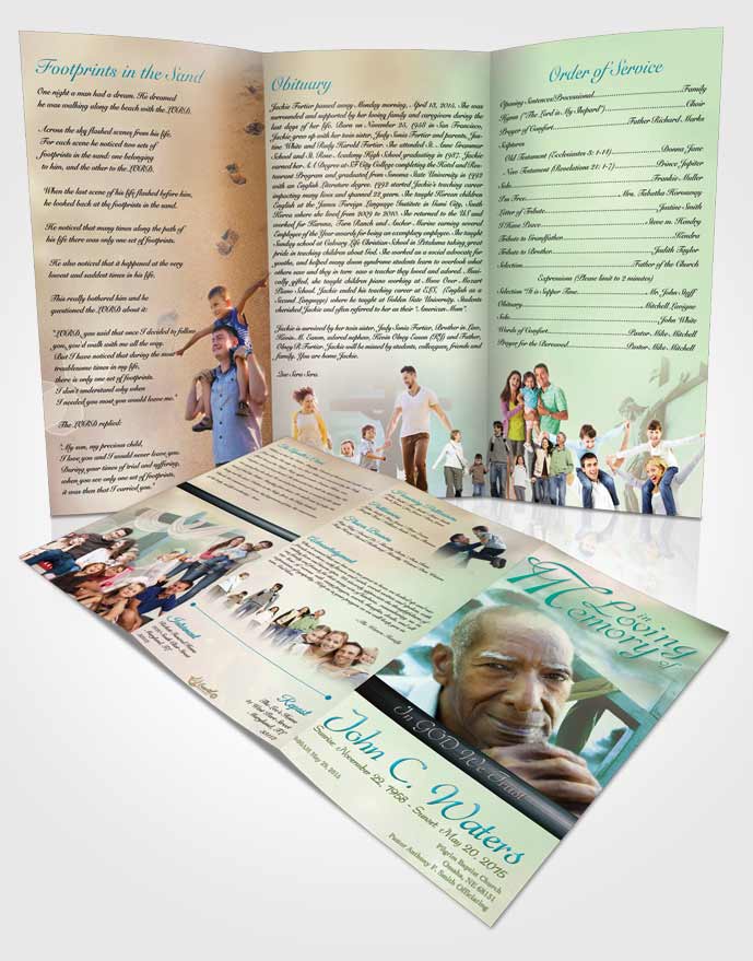 Obituary Template Trifold Brochure On The Cross Morning Calm