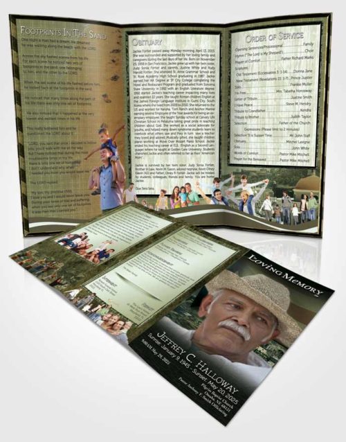 Obituary Template Trifold Brochure Puerto Rican Emerald Waters