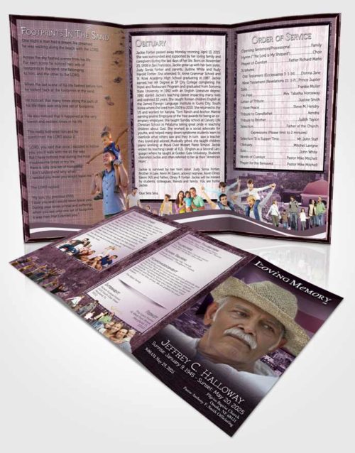 Obituary Template Trifold Brochure Puerto Rican Lavender Waters