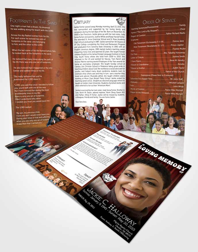 Obituary Template Trifold Brochure Ruby Actor