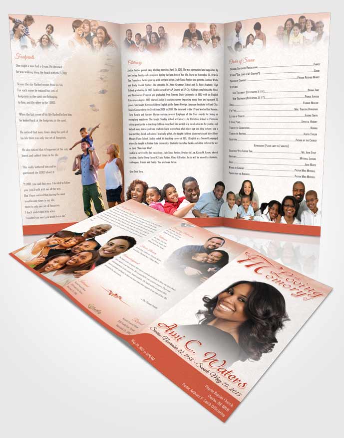 Obituary Template Trifold Brochure Ruby Purity