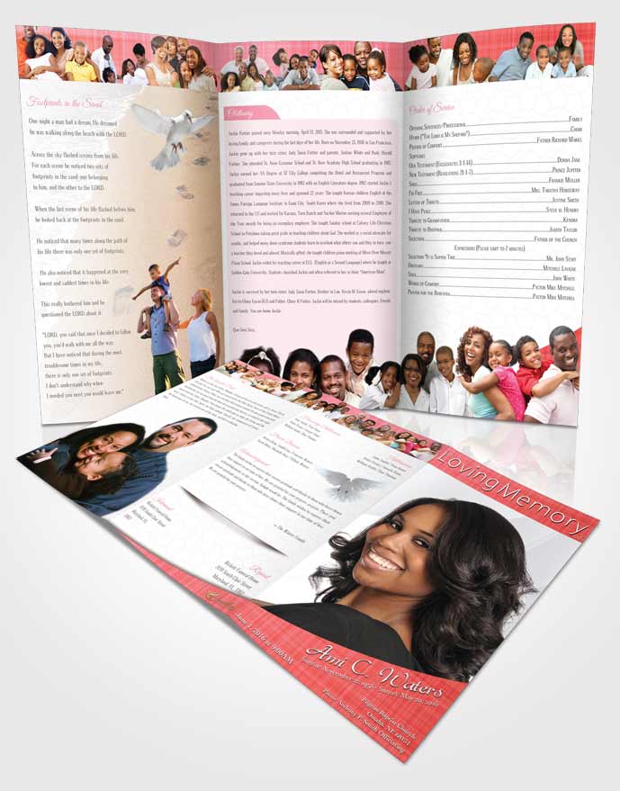Obituary Template Trifold Brochure Ruby Simplicity