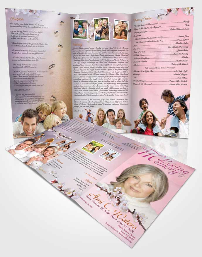 Obituary Template Trifold Brochure Simple Beauty Early Morning