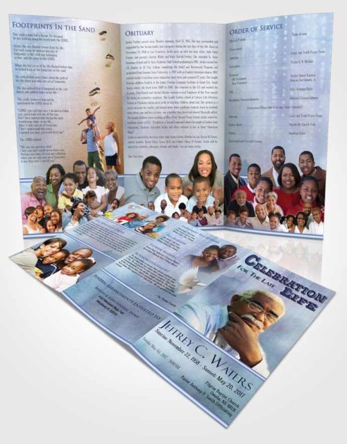 Obituary Template Trifold Brochure Soft Summer Timeless Love
