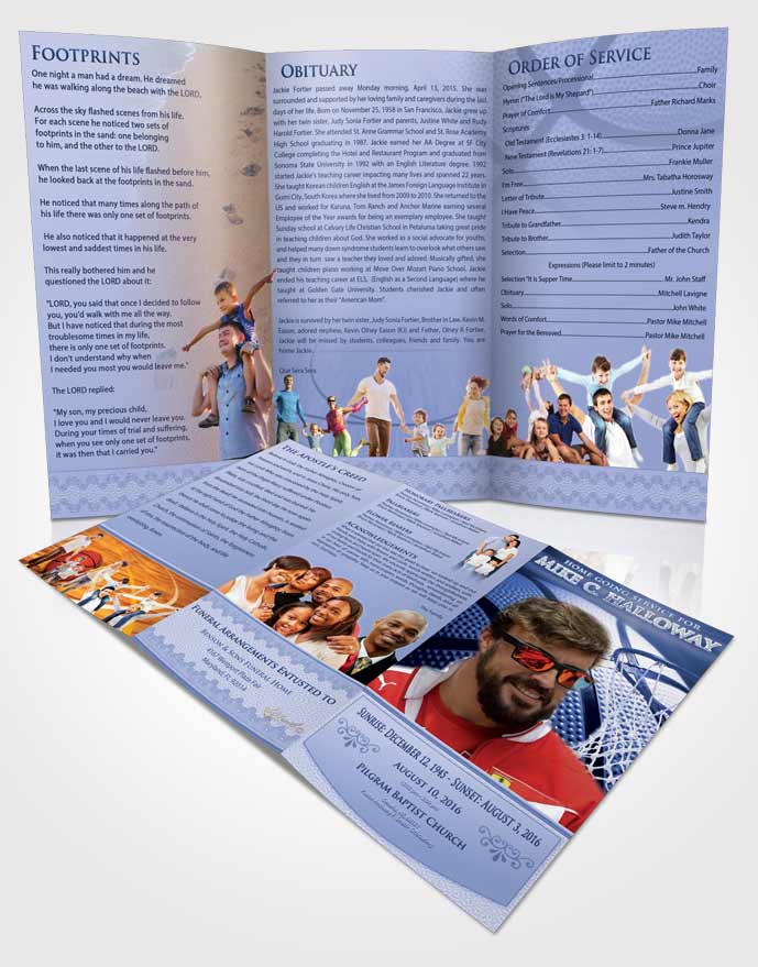 Obituary Template Trifold Brochure Special Moments Basketball Honor