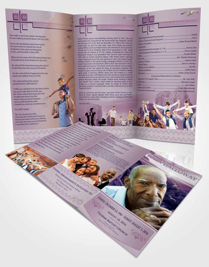 Obituary Template Trifold Brochure Special Moments Canyon Escape