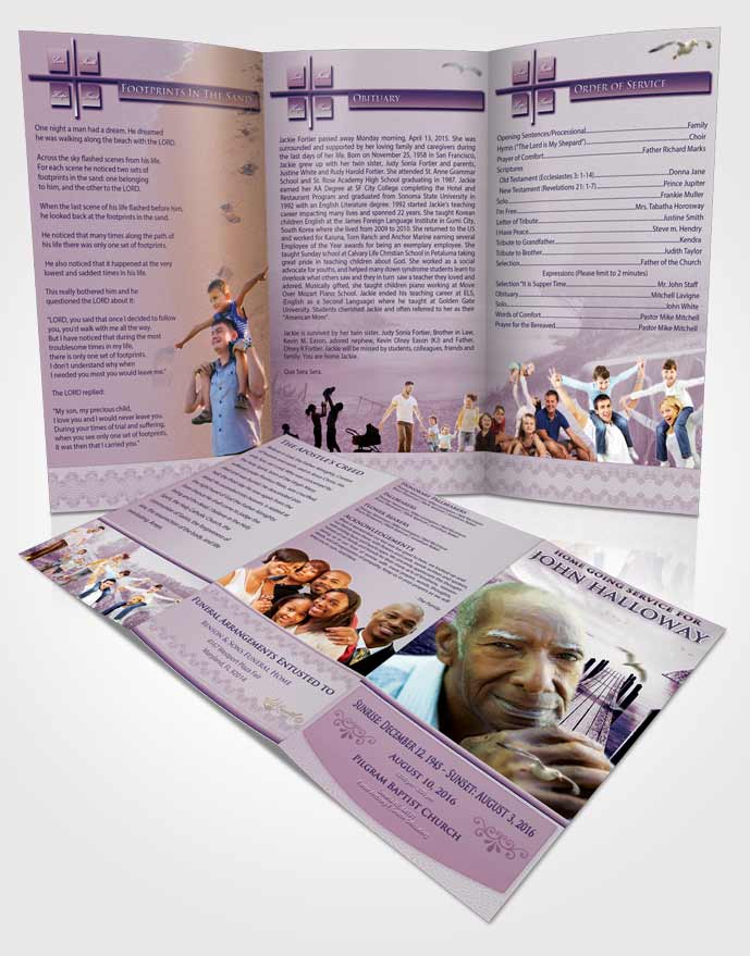 Obituary Template Trifold Brochure Special Moments Natures Peace