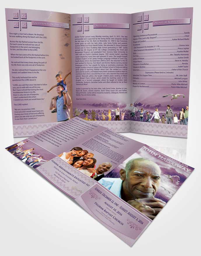 Obituary Template Trifold Brochure Special Moments Sparkling Sky