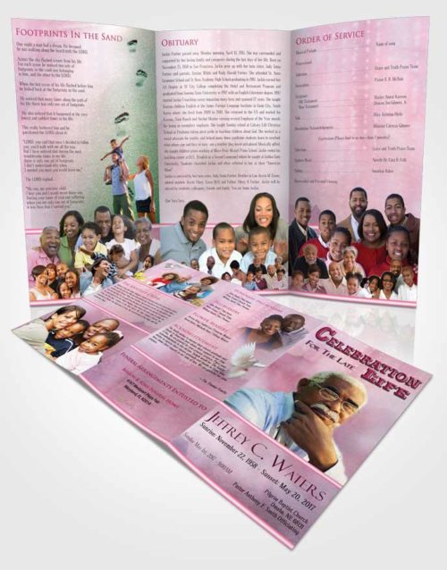 Obituary Template Trifold Brochure Summer Timeless Love