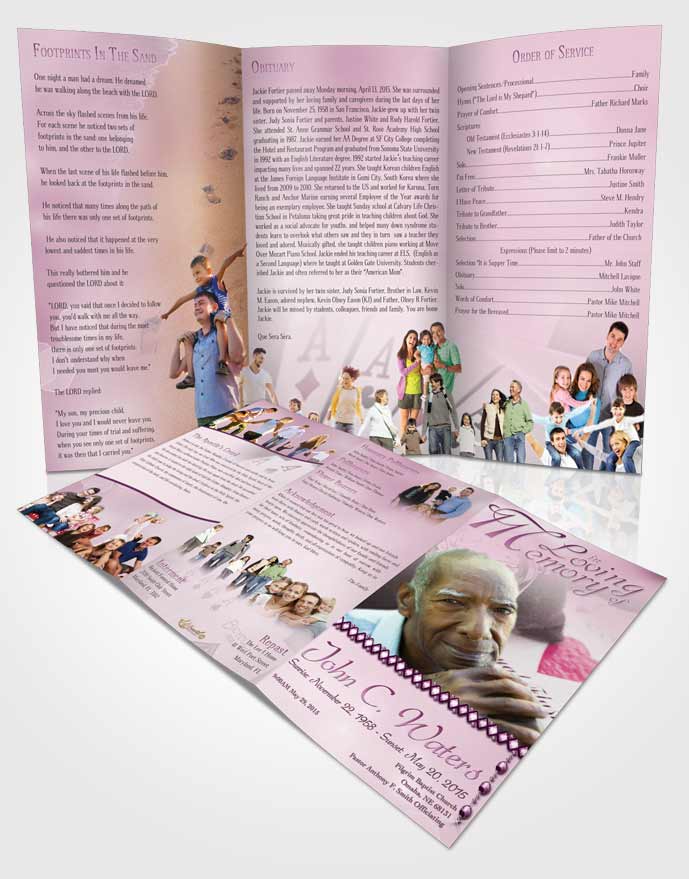 Obituary Template Trifold Brochure Tender Aces