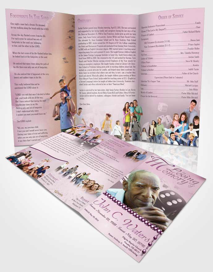 Obituary Template Trifold Brochure Tender Double Down