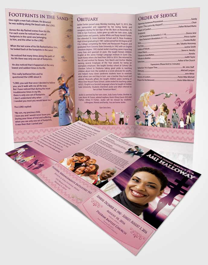 Obituary Template Trifold Brochure The Lavender Love Sacrifice