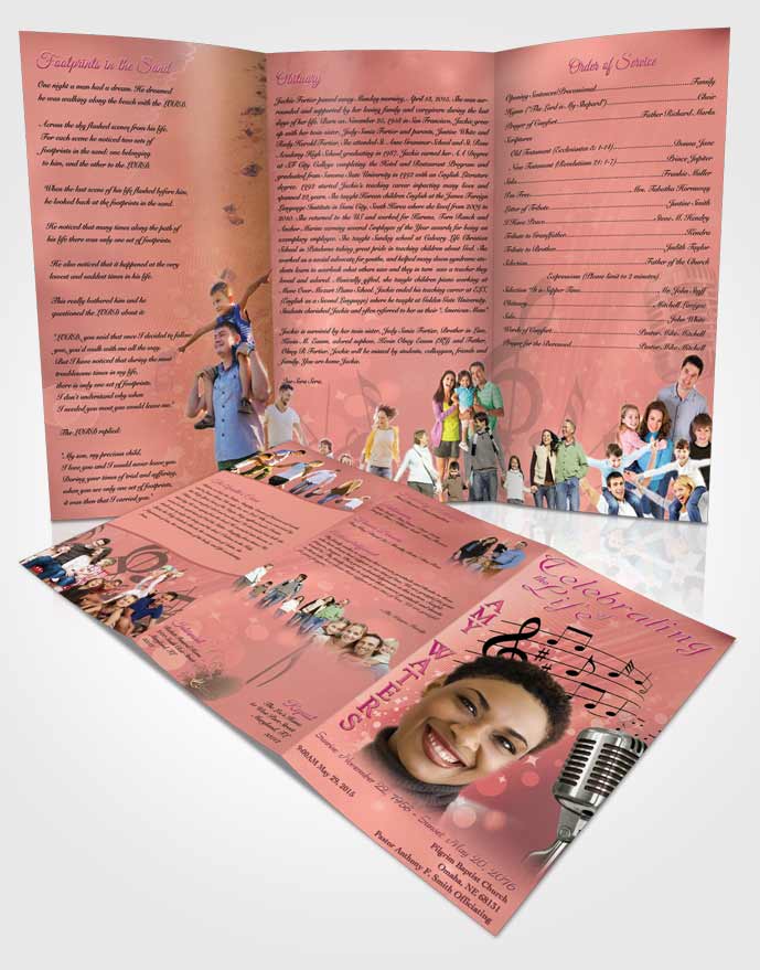 Obituary Template Trifold Brochure The Sound of Music Evening Peace