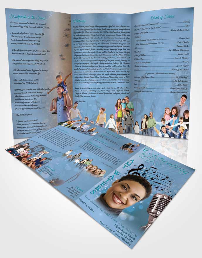 Obituary Template Trifold Brochure The Sound of Music Morning Calm