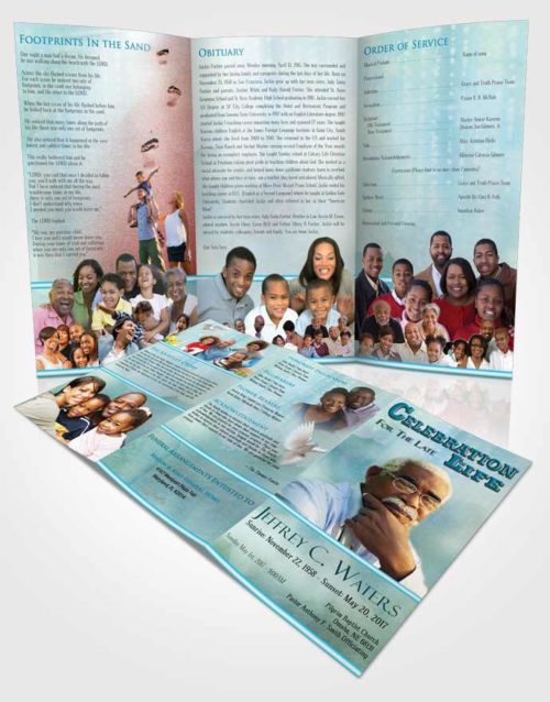 Obituary Template Trifold Brochure Tranquil Waters Timeless Love