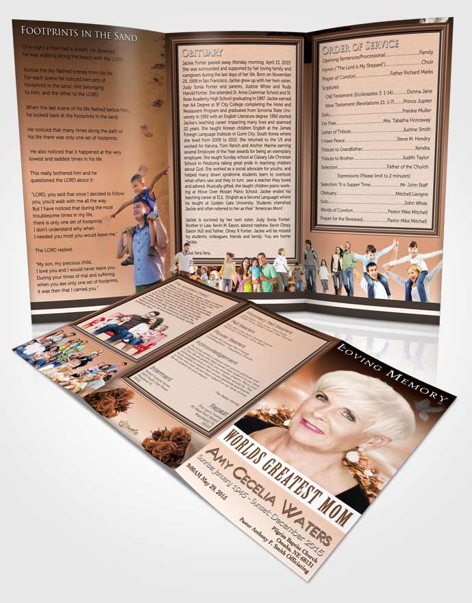 Obituary Template Trifold Brochure Worlds Greatest Blissful Mom